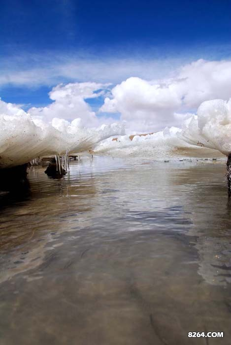 泉水流出不久便上了薄冰